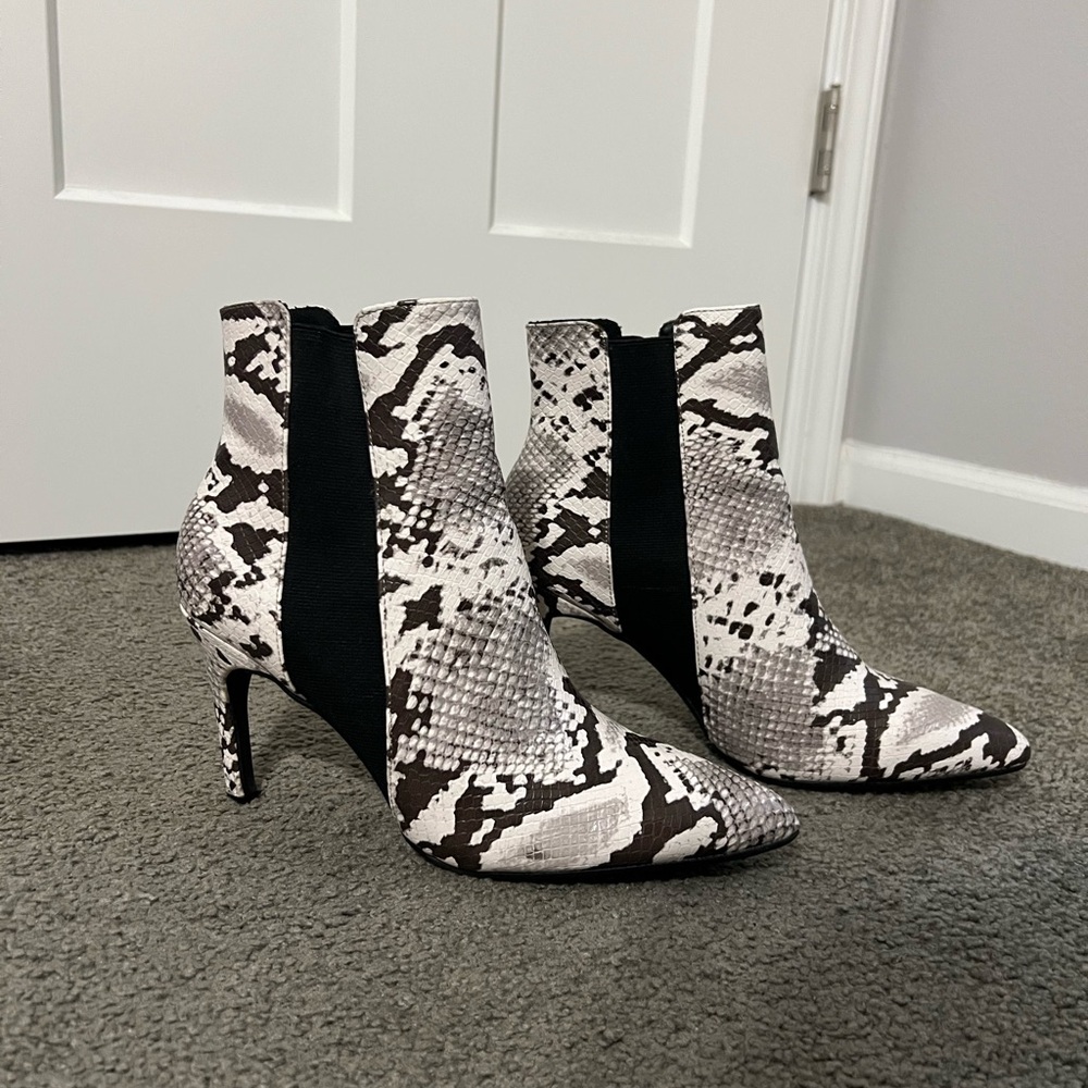 Faux Snakeskin Ankle Boots